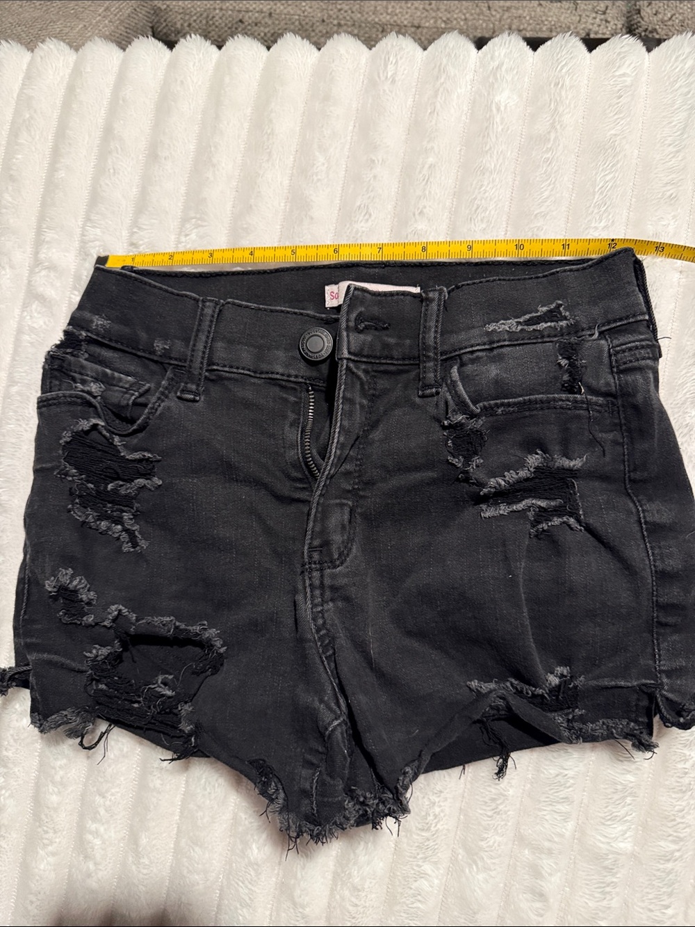 SO Black Distressed Ripped Denim Shorts